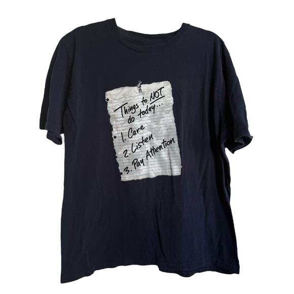 No Boundaries Mens Tee XL Things to NOT do Today Funny Humorous Notebook Paper - Picture 3 of 7
